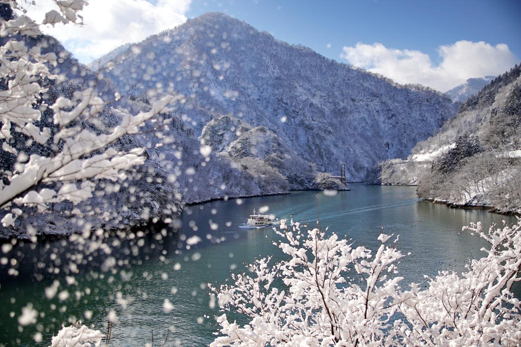 冬の庄川峡　秘湯帰り