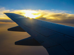 2006年中国の旅１　機内から見る夕陽