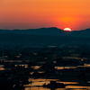 三条山中腹よりの散居村夕景眺望 その4