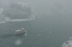 庄川峡雪景色　氷雪遡上