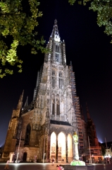 ドイツ＆ベルギーの旅　世界一高いウルム大聖堂　夜景版