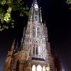 ドイツ＆ベルギーの旅　世界一高いウルム大聖堂　夜景版