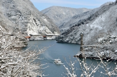 庄川峡雪景色　-6℃結氷無し