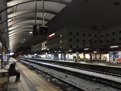 凍てつくウルム中央駅