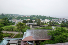 北海道旅行　天守からの眺め 松前城下街方面