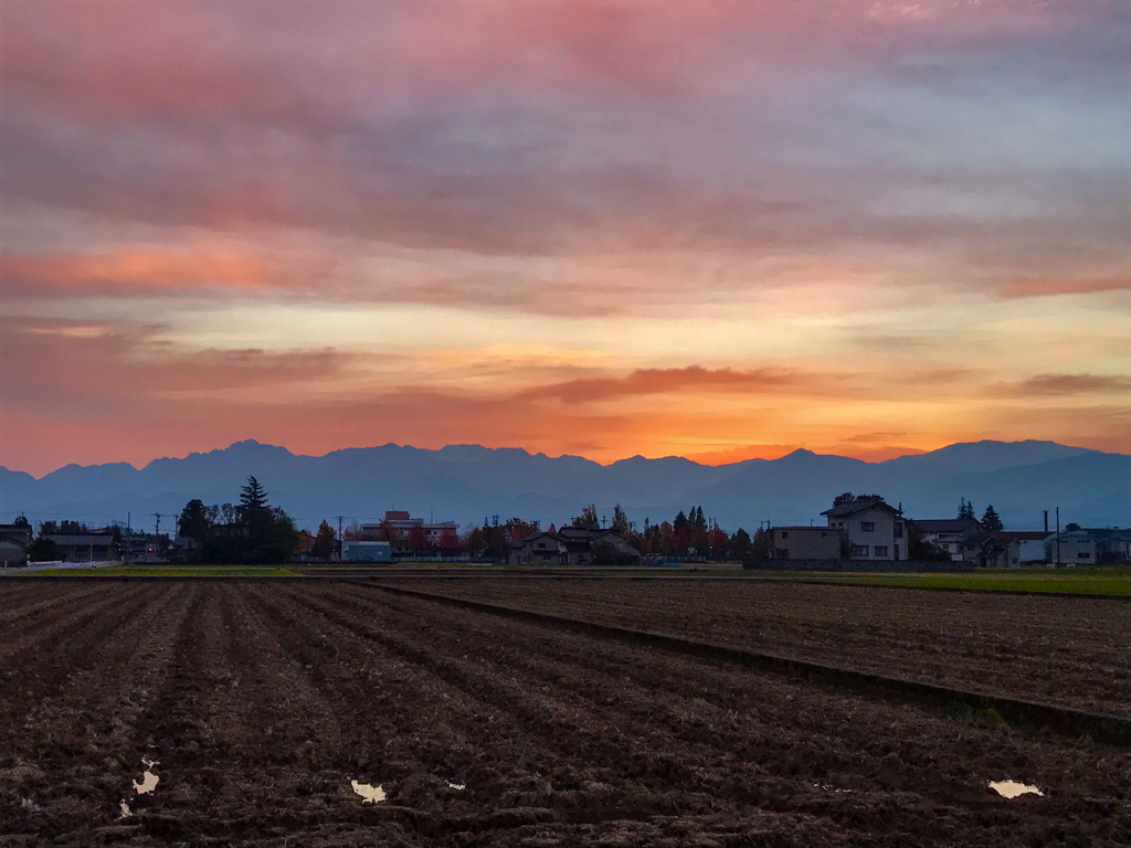 掘出し写真　立山連峰朝焼け