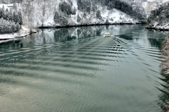 庄川峡雪景色　-6℃氷結無しIV