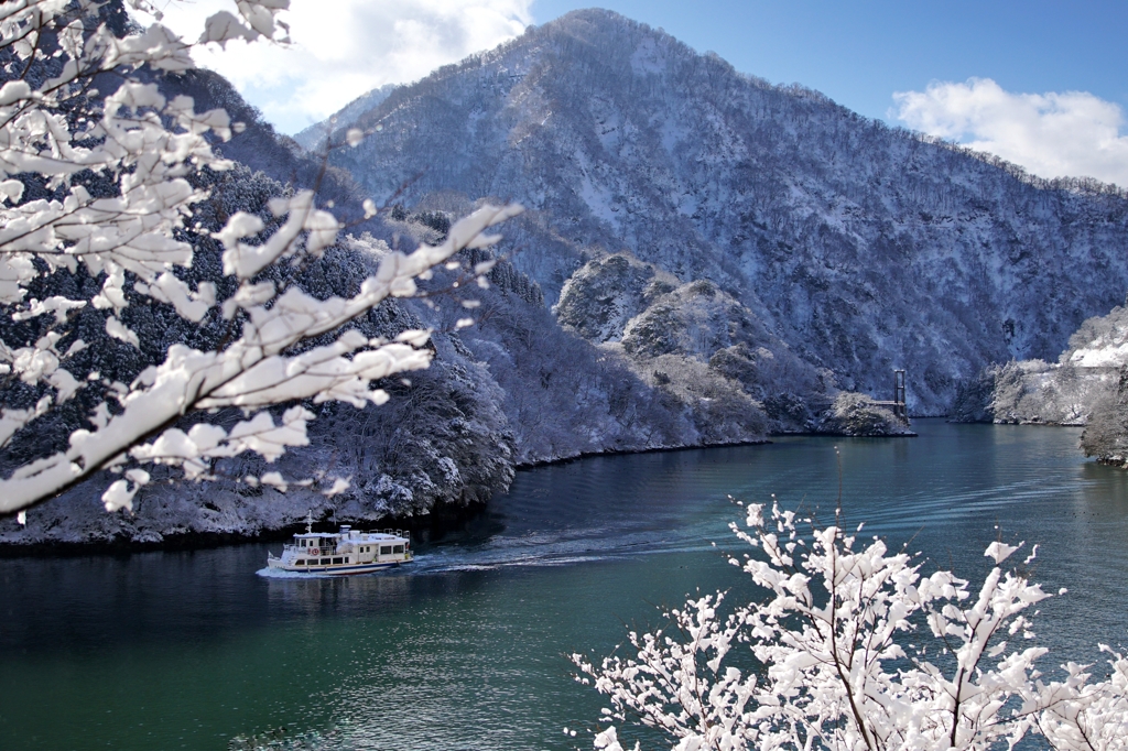 冬の庄川峡　秘湯帰り２