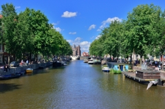 オランダ　アムステルダム　運河のある風景　その１