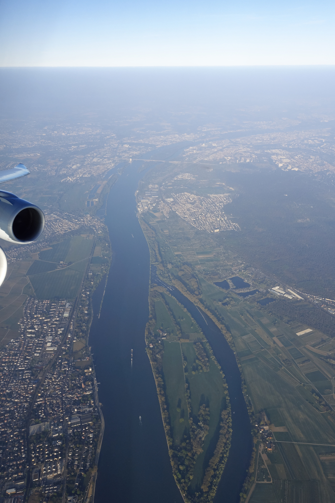 ライン川上空