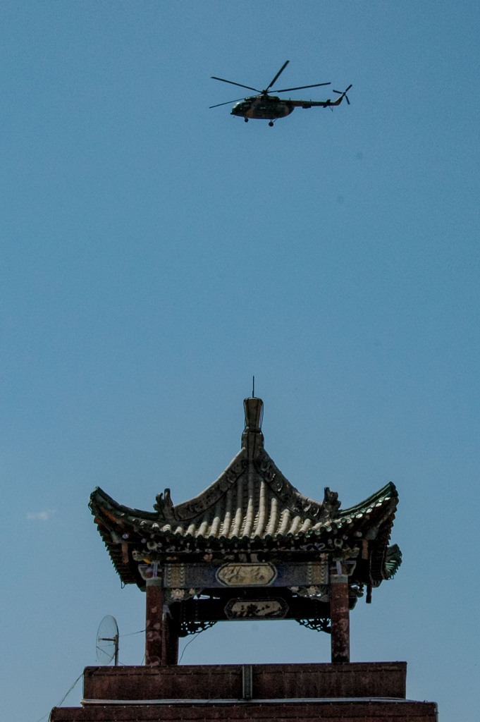 2006年中国の旅１　上空を…＠寧夏回族自治区・銀川