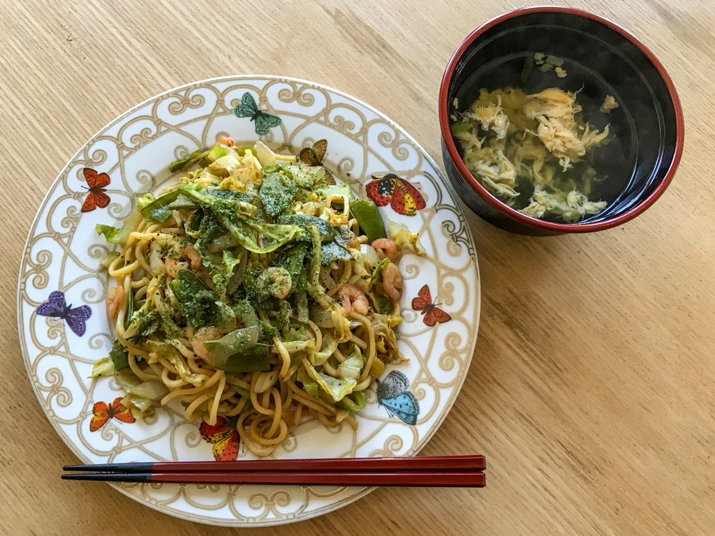 焼きそば＆たまごスープ♪