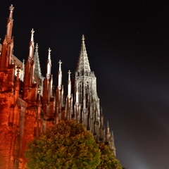 ドイツ＆ベルギーの旅　ウルム大聖堂の夜
