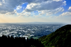 広がる砺波平野散居村　@八乙女山