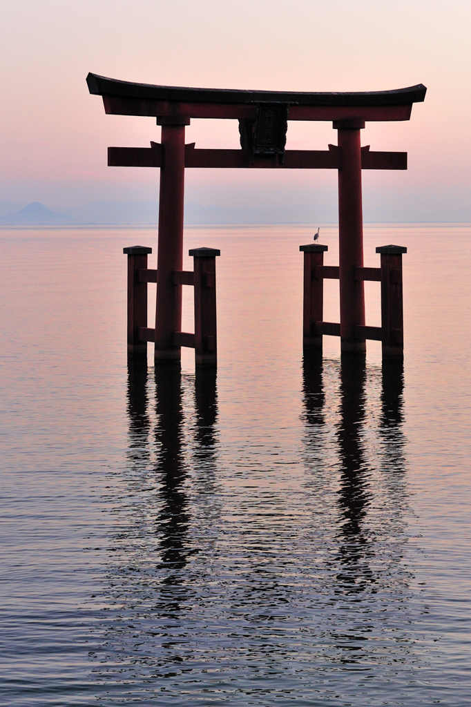 琵琶湖に黄昏れる