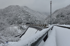 雪景色　文化財　小牧ダム