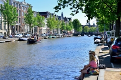 オランダ　アムステルダム　運河のある風景　その７