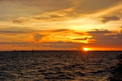 タイの旅　タイランド湾の夕陽３
