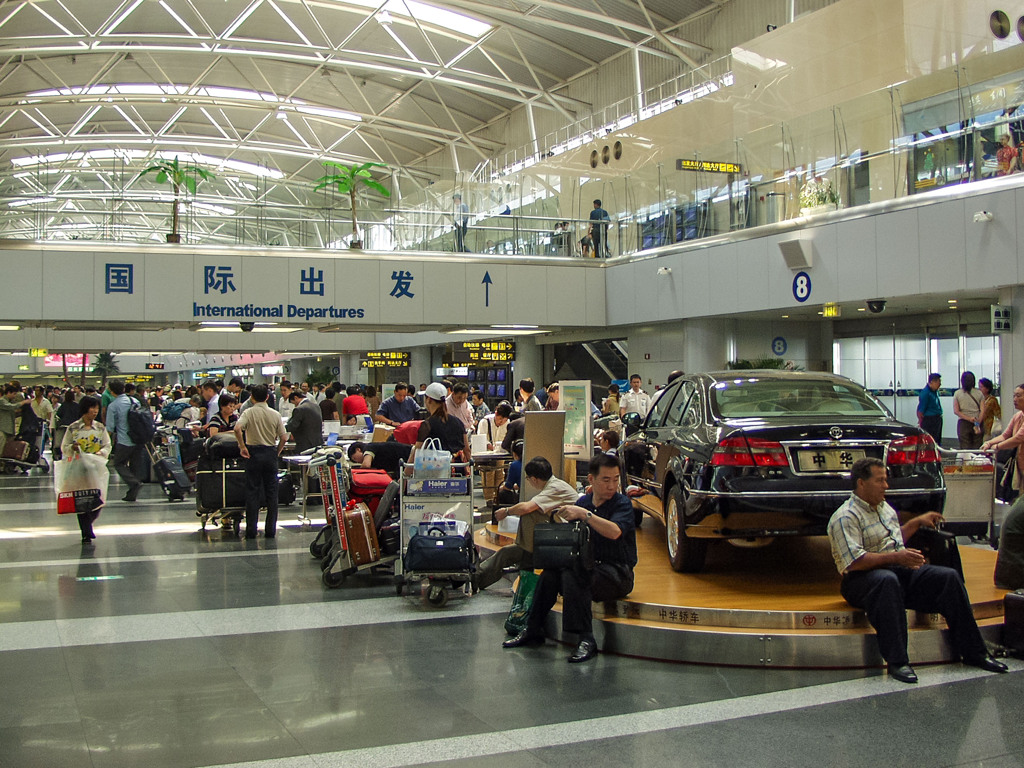 2003年中国の旅　ターミナル１到着ロビー＠北京首都国際空港