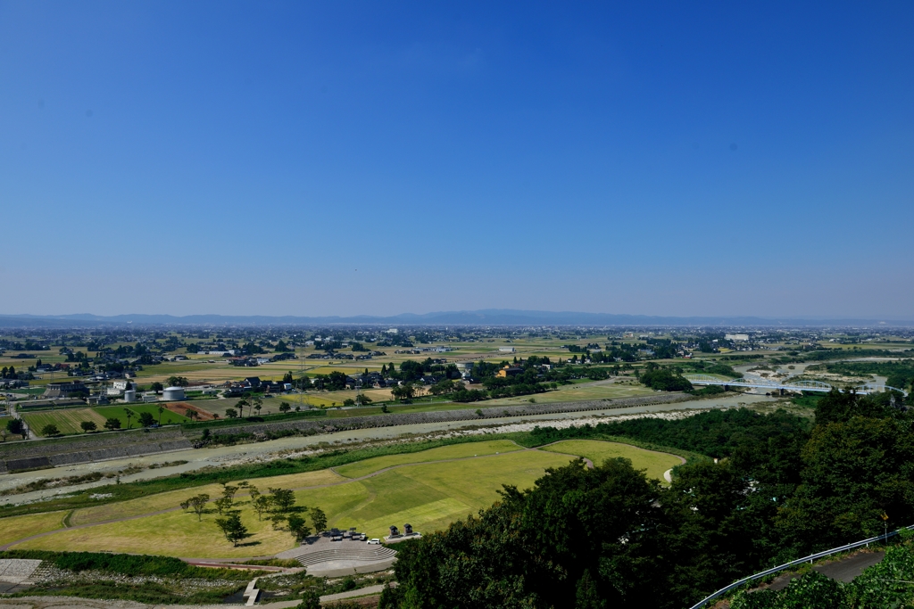 初秋 砺波平野散居村 標高約150mより