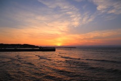 鯵ヶ沢の夕日