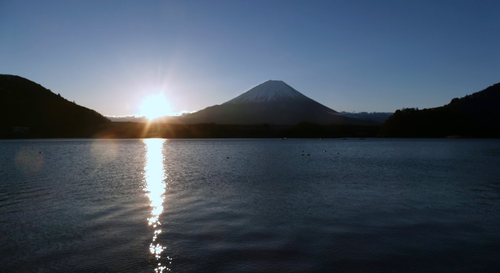 精進湖日の出