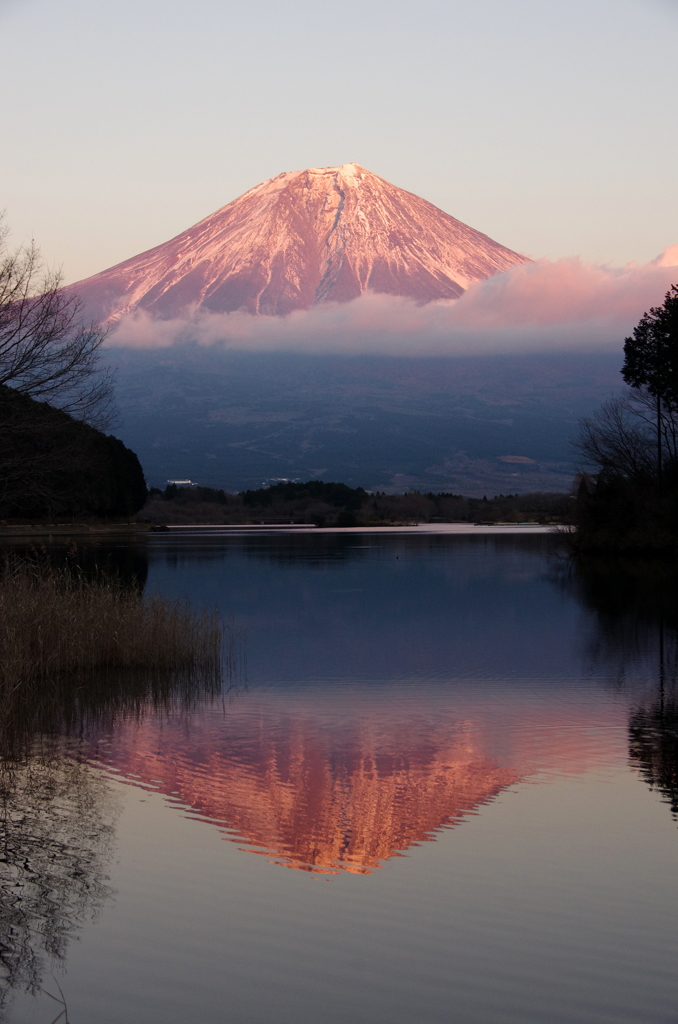 夕日に染まる