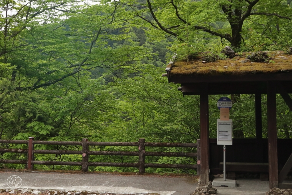白骨温泉のバス停
