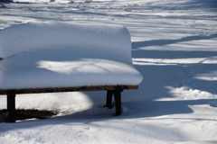 雪も休憩