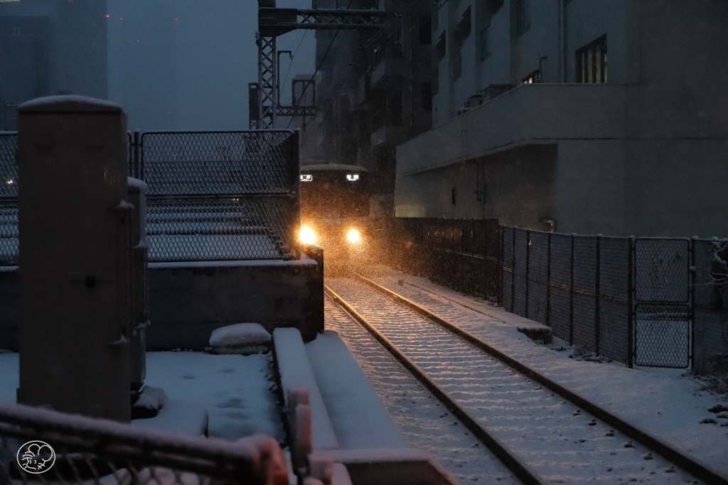 雪の中