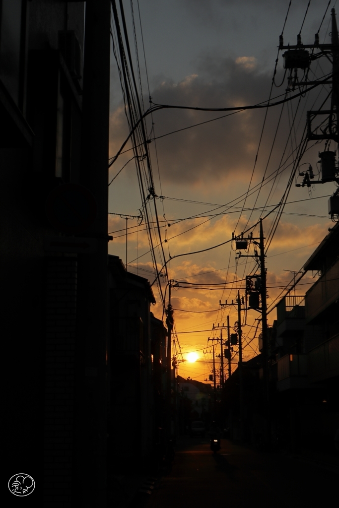 つるべ落としの夕日