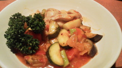 秋野菜とチキンのジューシー炒め３