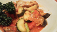 秋野菜とチキンのジューシー炒め１