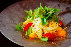 トマトとイカの冷製パスタ