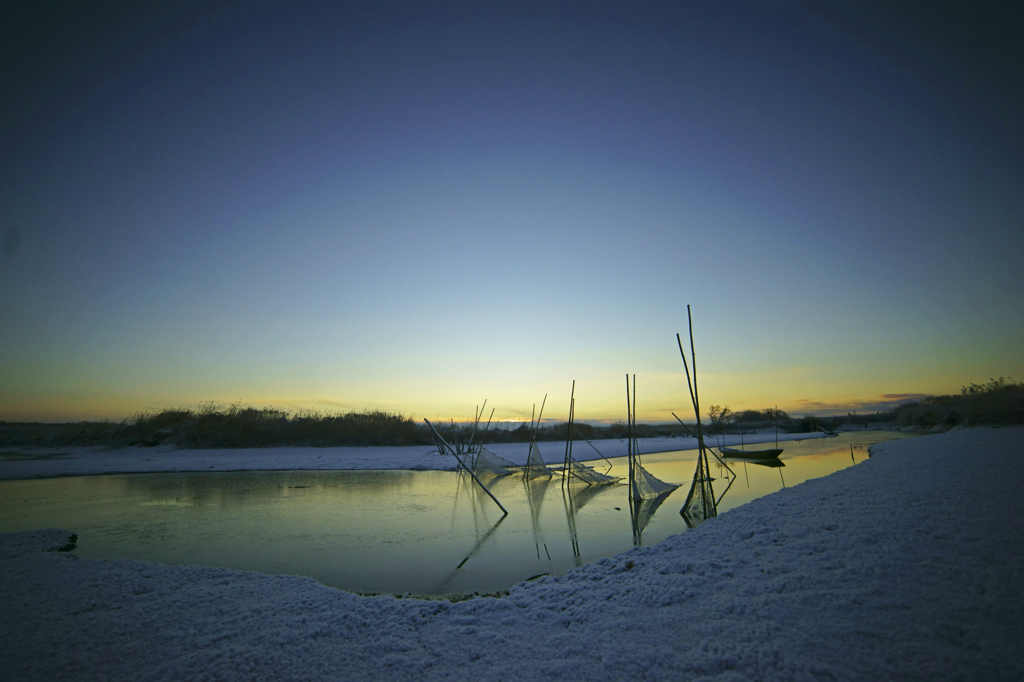 雪景色の渡良瀬遊水地