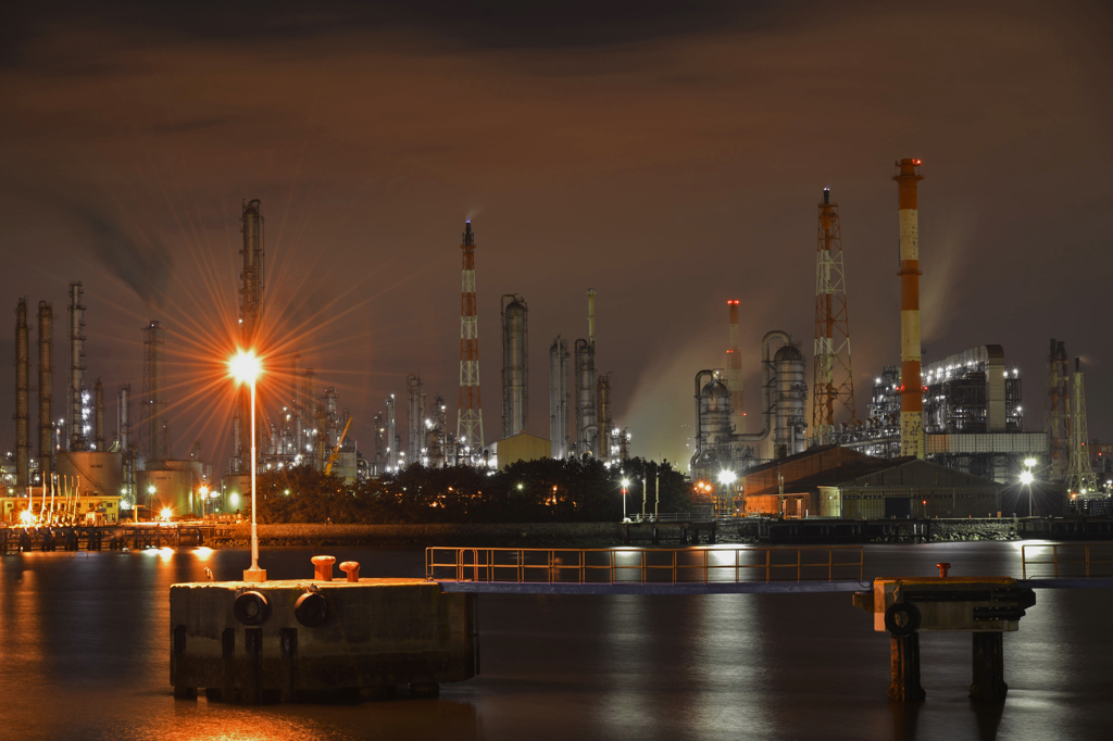 Factories across the bay