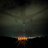 Shadows of Airplane at night