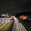 中国自動車道と万博記念公園の夜桜