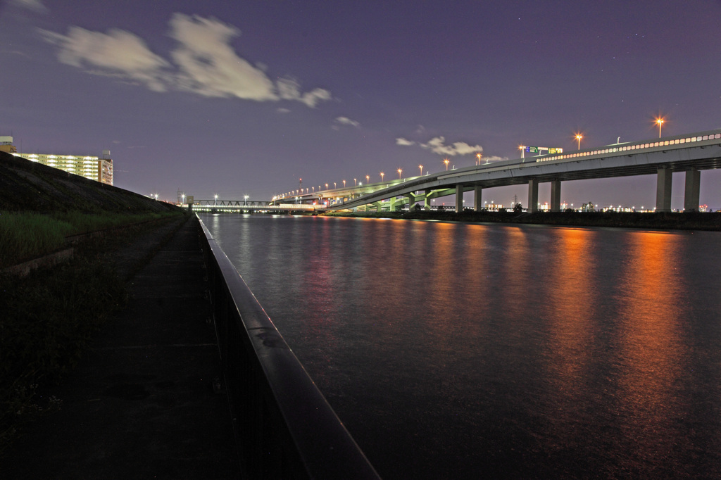 大川沿いの風景