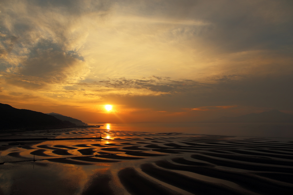 御輿来海岸の夕日