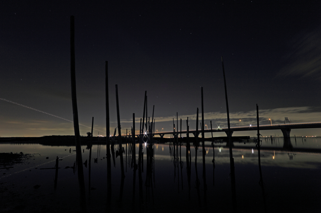 Light traces on the sea