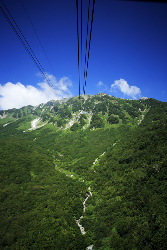 立山ロープウェイで大観峰に向かう