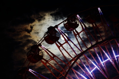 Supermoon night Ferris wheel