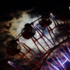 Supermoon night Ferris wheel