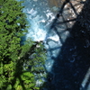 ブルーの美瑛川とトラスの影