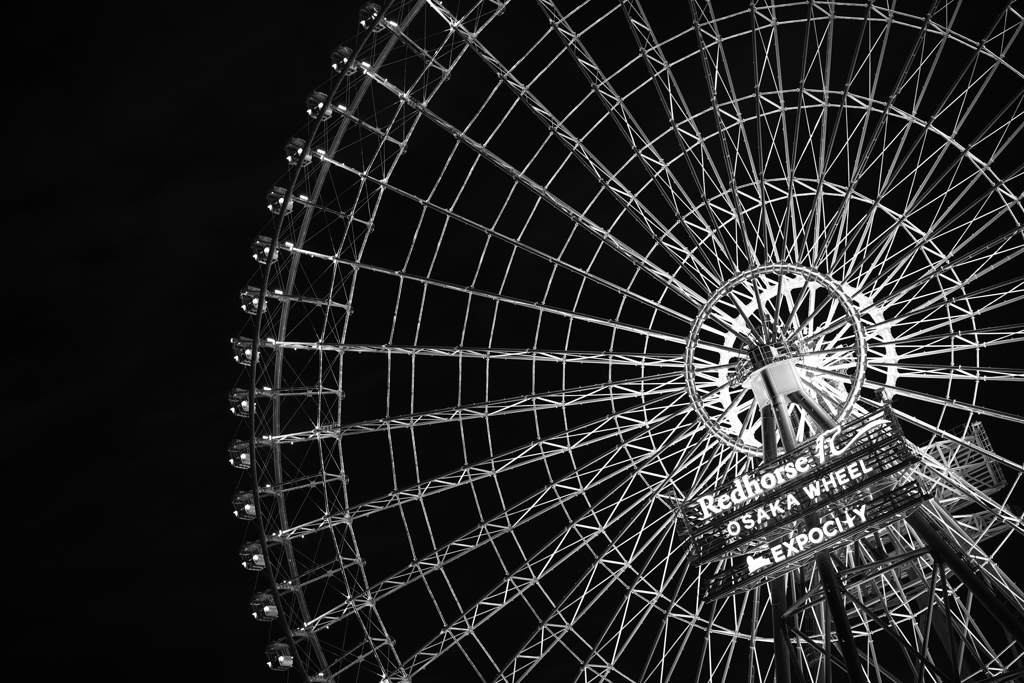 Ferris wheel shining in the dark night