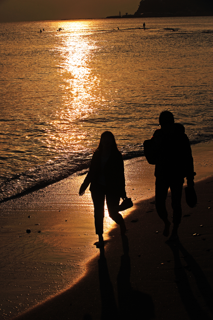 Walking on the beach