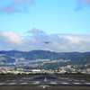 伊丹空港を離陸し宝塚市上空を上昇中