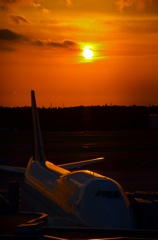 空港の夕景