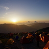 南岳小屋テント場の夕暮れ